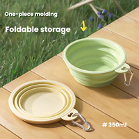 Bol pliable pour animaux de compagnie en TPE léger et portable, ovale, solide, avec mousqueton, pour la randonnée en plein air, bol pliable pour chien, voyage