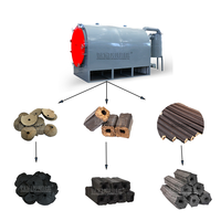 Línea de Producción de Briquetas de Carbón en Polvo, Horno de Carbonización de Acero Inoxidable, Motor de Corriente Alterna de Alta Eficiencia, 300-3000 kg/h