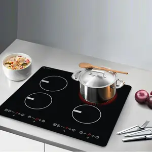 Built In 4 Plate Induction Hob Electric Stove 6800W Induction Cooktop With 4 Power Boost Burners