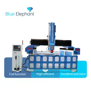 Busa Eps 4 Sumbu 5 Sumbu Cnc Router Kayu Busa Eva Penggilingan Mesin Pemotong Ukiran untuk Membuat Patung Model 3D Gajah Biru