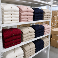 Cardigan surdimensionné personnalisé pour femme, col en V, tricot torsadé, boutons, poches plaquées, manches longues, vente en gros OEM, marque privée, commande en gros