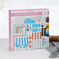 Kit de décoration de gâteaux professionnel écologique réutilisable de 85 pièces avec plateau tournant, douilles en silicone, poches à douille et spatules pour