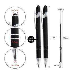 Stylo à bille en plastique promotionnel le moins cher avec écran tactile en caoutchouc souple Stylo à bille - Product Image 5