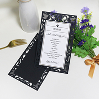 Elegante Menú de Boda con Corte Láser, Tarjeta de Programación para 50 Cumpleaños, Cronograma, Invitación de Boda