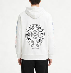 Nuova <span class=keywords><strong>Felpa</strong></span> con <span class=keywords><strong>Cappuccio</strong></span> e Zip di Alta Qualità con Stampa <span class=keywords><strong>Vintage</strong></span> Chrome Heart Horseshoe Cross, Vendita all'Ingrosso - Product Image 3