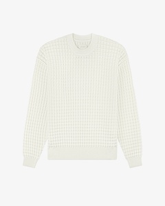 Maglione da <span class=keywords><strong>uomo</strong></span> lavorato a <span class=keywords><strong>maglia</strong></span> Waffle in cotone a manica lunga con <span class=keywords><strong>maglia</strong></span> girocollo termico - Product Image 6