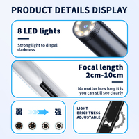 Endoscope industriel professionnel avec 8 lumières et câble semi-rigide de 8 mm pour réparation automobile et applications industrielles