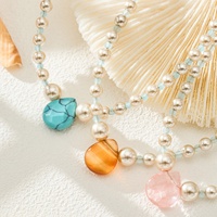 Collier de style bohème avec perles de coquillage, agate et turquoise, pendentif en pierre naturelle, bijoux, cadeau de fête
