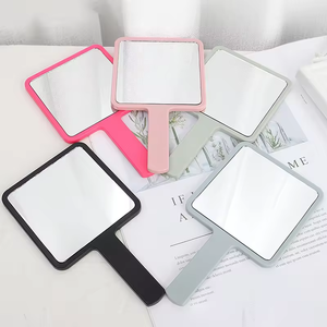 Custom <b>Plastic</b> Mini Handheld Lighted <b>Pocket</b> Mirror Single Sided Square Cosmetic Makeup Mirror for Wholesale - Product Image 1