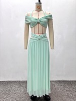 ZHEZHE Fashion 2026 – Ensemble 2 pièces d'été pour femme : débardeur sans manches et jupe longue en maille, style boutique streetwear