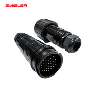 Conector Socapex de 37 pines para iluminación de escenario DMX, XLR, audio y alimentación, macho y hembra, con pin de cobre chapado en oro y carcasa metálica