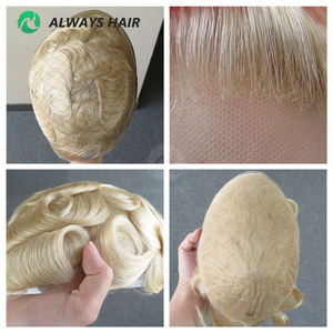 Alwayshair Full para <span class=keywords><strong>hombre</strong></span> de encaje suizo peluca <span class=keywords><strong>Invisible</strong></span> Natural Indian Hair Unit Toupee #613 - Product Image 5