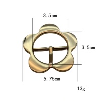 Direct usine, Boucle à ardillon en alliage de zinc doré clair 35 mm, forme pétale, classique et tendance, avec ajusteur central - Métal polyvalent
