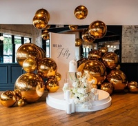 Ballons sphériques géants personnalisés en or et argent, effet miroir, imperméables, résistants au vent, avec logo personnalisé, gonflables, pour événements et publicité
