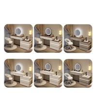 Coiffeuse Pratique et Compacte avec Lumière d'Ambiance, Rangement Cloisonné, Idéale pour Petits Espaces