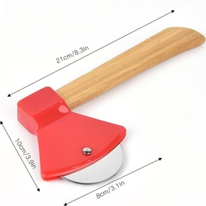 Coltello <span class=keywords><strong>per</strong></span> <span class=keywords><strong>Pizza</strong></span> a Forma di Ascia con Logo Personalizzato, Manico in Legno e Lama Rotante Affilata, Accessorio da Cucina <span class=keywords><strong>per</strong></span> Tagliare <span class=keywords><strong>Pizza</strong></span>, Pane e Torte - Product Image 2