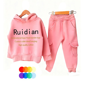 Ensemble Survêtement Bébé <span class=keywords><strong>Garçon</strong></span> de Haute Qualité à Manches Longues – Vêtements Solides et Amples en Polaire pour Tout-Petit - Product Image 5