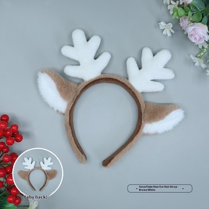 Gillian Noël Flocon <span class=keywords><strong>de</strong></span> neige Cerf Oreille Bandeau Cosplay Accessoire Bête Cheveux en peluche pour les décorations <span class=keywords><strong>de</strong></span> fête et l'accessoire d'habillage - Product Image 6