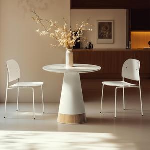 도매 공장 가구 북유럽 스타일 4인용 레스토랑 카페 주방 테이블 직경 80cm 모던 원형 식탁 (신터드 스톤) - Product Image 2