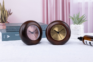 Réveil de chevet silencieux en bois de pin, couleur foncée, pour chambre à coucher et bureau - Product Image 6