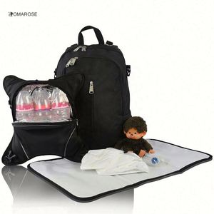 Sac à dos à langer de voyage unisexe avec compartiment isotherme, matelas à langer et motif imprimé personnalisable - Product Image 3