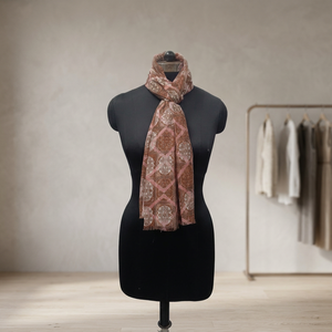 Women's Long Chiffon <b>Scarf</b> Floral Print Lightweight All Seasons Daily Wear Pink Brown Patterned <b>Neck</b> Wrap - Product Image 2