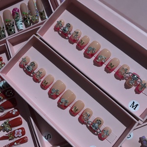 <span class=keywords><strong>Uñas</strong></span> Postizas Hechas a Mano con Cobertura Total, Forma Cuadrada de 30 mm, <span class=keywords><strong>Uñas</strong></span> a Presión Estilo Y2K, <span class=keywords><strong>Uñas</strong></span> Postizas Artificiales Reutilizables - Product Image 2