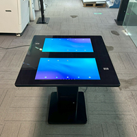 Table numérique interactive intelligente à double écran capacitif multi-touch de 21,5 pouces, noire, avec verre trempé, pour l'éducation commerciale