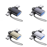 Adaptador OTG 2 en 1/3 en 1 de lector USB OTG para iPhone, IPad, MacBook, Galaxy, Google Pixel y más