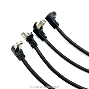 Personnalisé 90 °   Câble <span class=keywords><strong>Ethernet</strong></span> RJ45 à angle droit, gauche, droite, UTP FTP, mâle vers mâle, Cat6 Cat8, cordon de raccordement réseau, OEM ODM - Product Image 3