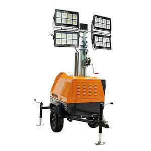 Super Factory Mobile <b>Lighting</b> Tower LED Hydraulic Lift Orange AC Power Project Installation - Product Image 5