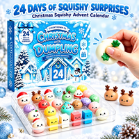 Calendrier de l'Avent Squishy en forme de Dumpling avec Logo Personnalisé, Boîte Mystère 24 Jours, Jouet Anti-stress, Boîte Cadeau OEM pour Événements Promotionnels