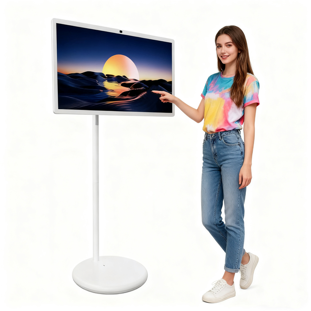 24 Inch Portable Smart TV  Touch Screen Adjustable Stand for Home and Office Using with Build-in 13MP Camera