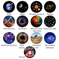 Projecteur de Galaxie Étoile de Lune Chambre d'Enfant 17 Lumières Colorées RGB Veilleuse 15 Bruits Blancs USB Étoiles Planètes Galaxie Lampe de Projection