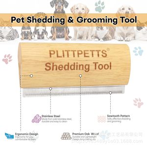 หวีไม้สำหรับสัตว์เลี้ยง Plittpets ขนาดกลาง สำหรับสุนัขและแมว - Product Image 5