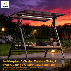 Ayunan Luar Ruangan Modern HANYI dari Aluminium dengan Lampu LED dan Perlindungan UV, Kapasitas Tiga Orang untuk Penggunaan Hotel dan Vila - Product Image 1