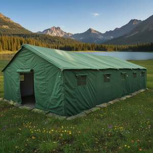 Chenya Heavy-duty Army-green Four-season Double Layer Canvas Tent One Bedroom Structure Water Resistant <b>Large</b> Capacity 50 Person - Product Image 1