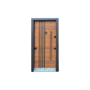 Puerta Turca de Seguridad con Acabado de Madera, Puerta Doble Exterior Antirrobo, Apertura Manual Plana, Hecha a Medida SFA 023 - Product Image 4