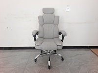 Chaise de bureau ergonomique moderne avec coussin rembourré, chaise de bureau entièrement en tissu avec support pour la tête