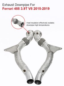 Tubi di scarico per auto SYPES per Ferrari <span class=keywords><strong>488</strong></span> F8 3.9T V8 2015-2020 tubi a flusso libero per impianto di scarico con isolamento termico - Product Image 3