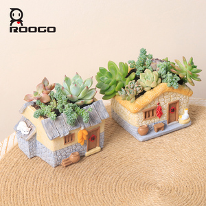 Roogo Sáng Tạo Mộc Mạc Nhựa Mọng Nước Trồng Tùy Chỉnh Ngoài Trời Patio Ban Công & Máy Tính Để Bàn Cây Cảnh Trồng Cho Nhà Làm Vườn - Product Image 5