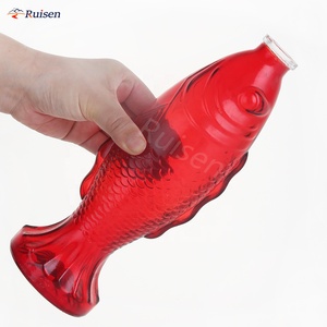 500 ml khắc cá hình chai thủy tinh với nút chai bằng gỗ dập nóng biểu tượng tùy chỉnh Tequila bao bì - Product Image 4