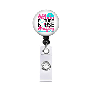 Bobine de porte-<span class=keywords><strong>badge</strong></span> d'infirmière ou de médecin bobines de <span class=keywords><strong>badge</strong></span> rétractables avec pince crocodile sur les porte-cartes d'identité, <span class=keywords><strong>cordon</strong></span> en nylon durable de 24 pouces - Product Image 3