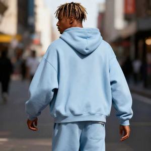 TKAN203 Venta al por mayor Heavyweight 500Gsm Custom Pullover <span class=keywords><strong>French</strong></span> Terry Hoodies Drop Shoulder Streetwear No Strings Sudaderas con capucha de gran tamaño - Product Image 3