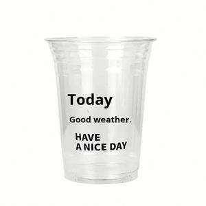 Gobelet en plastique transparent PET jetable et écologique de 98 mm, fond plat, 12 oz-24 oz, pour thé au lait, café froid - Product Image 1