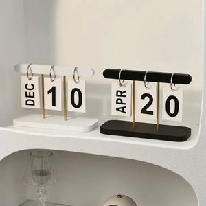 Nordic-style Light Luxury Flip Desk <b>Calendar</b> for Home Living Room Entrance Hall Office Wine Cabinet Decoration - Product Image 4