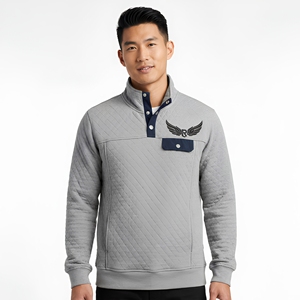 Sudadera de Forro Polar Gris para Hombre con Cierre de Cremallera, Cuello Alto y Bolsillo en el Pecho, Resistente al Viento, Corte Casual, Manga Regular - Product Image 4