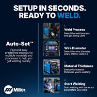 Saldatrice MIG Miller Millermatic 211 Pro 120/240V a Doppio Voltaggio, Macchina per Saldatura Inverter Portatile per Acciaio e Alluminio