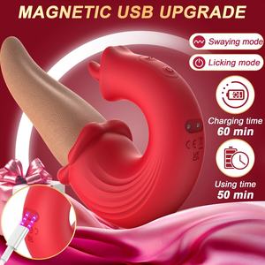 Juguete sexual de silicona 2 en 1, 10 vibradores oscilantes, estimulador de clítoris femenino, vibradores de Estimulación del punto G, vibrador para lamer la lengua - Product Image 5