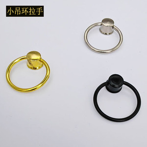 Tiradores de Anillo Metálicos Pequeños en Dorado, Plateado y Negro, de un Solo Orificio, para Cajones y Puertas de Gabinetes - Product Image 1